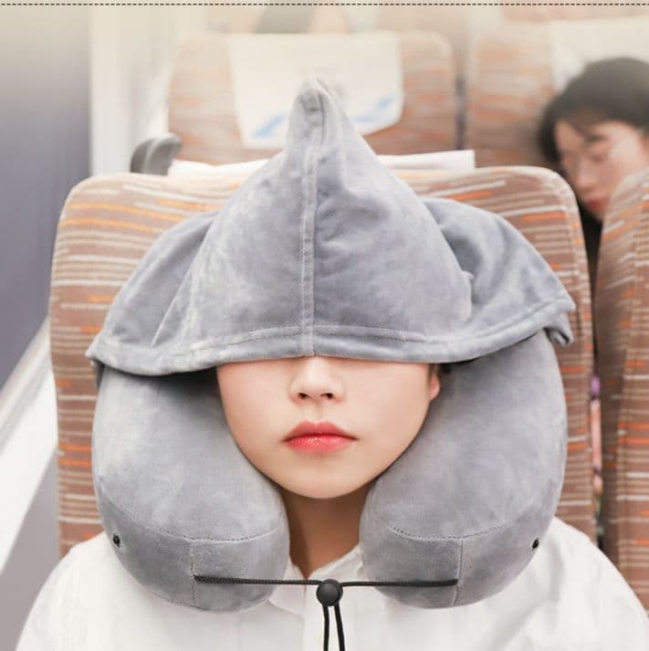 ネックピロー 快適睡眠フード付きネック枕セット
