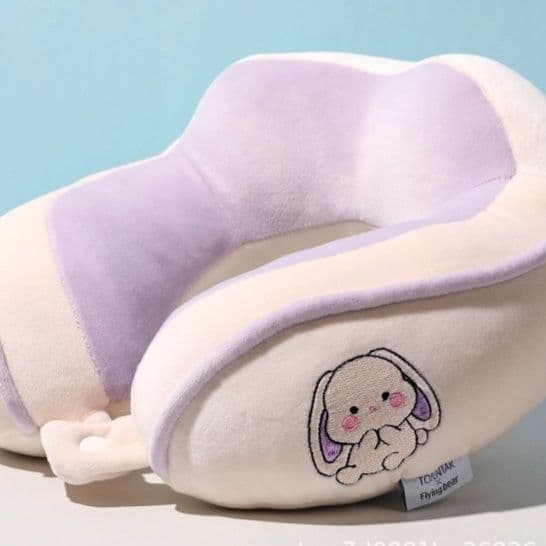 ネックピロー 可愛い動物刺繍入り低反発