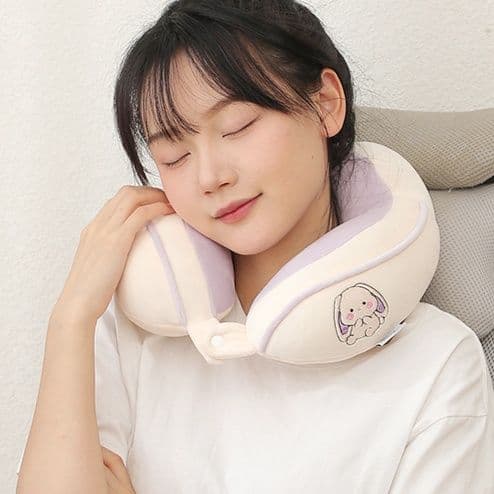 ネックピロー 可愛い動物刺繍入り低反発