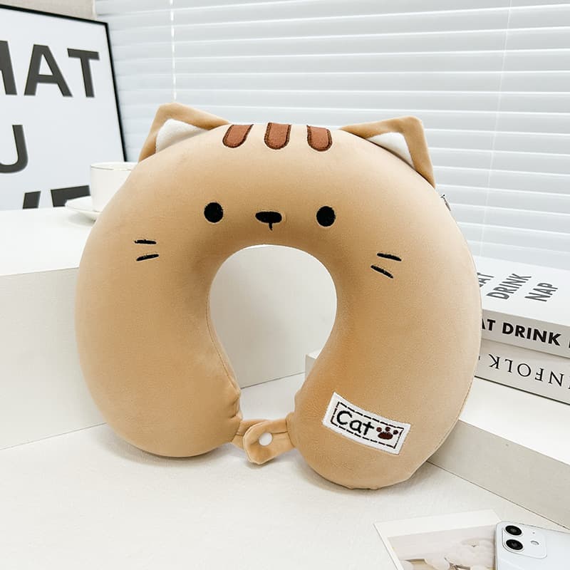 ネックピロー癒し系動物フェイス低反発ネックピロー